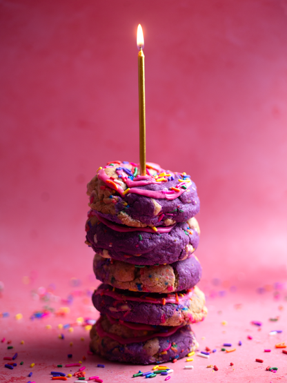 Ube Birthday Cake Cookies